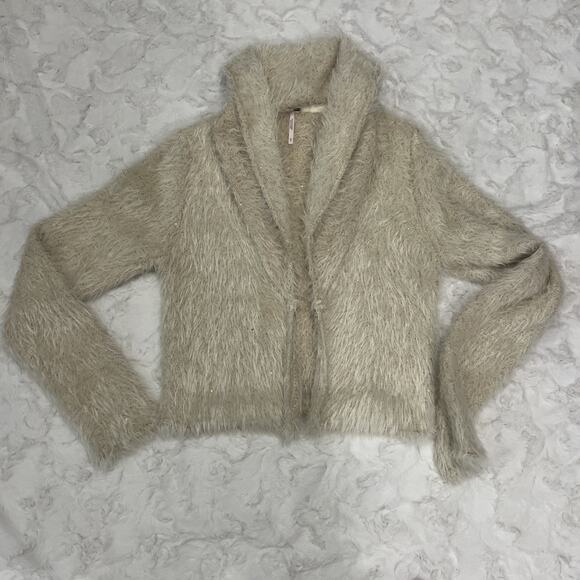 Free People Faithful Shaggy Cardigan Jacket Boho Fringe Bohemian Festival Small - Picture 1 of 7